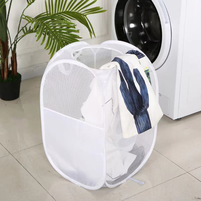 Foldable Mesh Pop Up Washing Laundry Basket