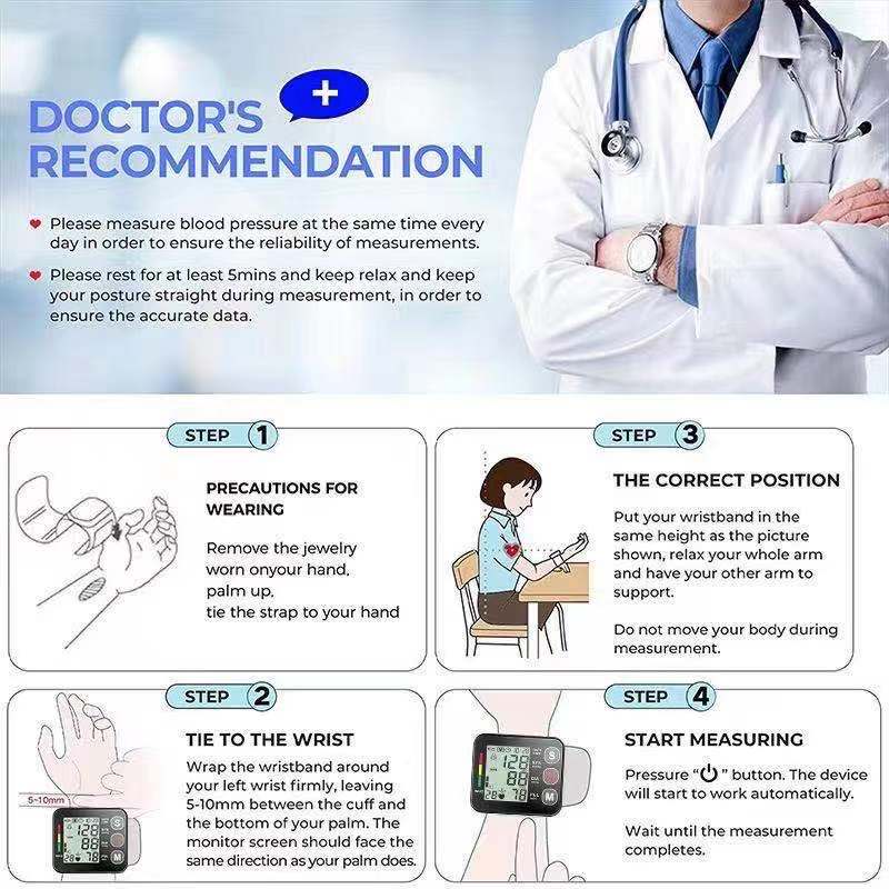 Blood Pressure Monitor Machine BP Cuff Automatic Digital Heart Rate