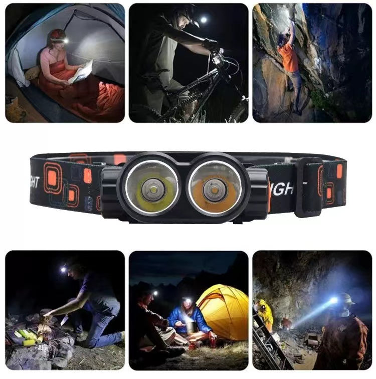 Rechargeable LED Headlamp Headlight Motion Sensor Head Torch