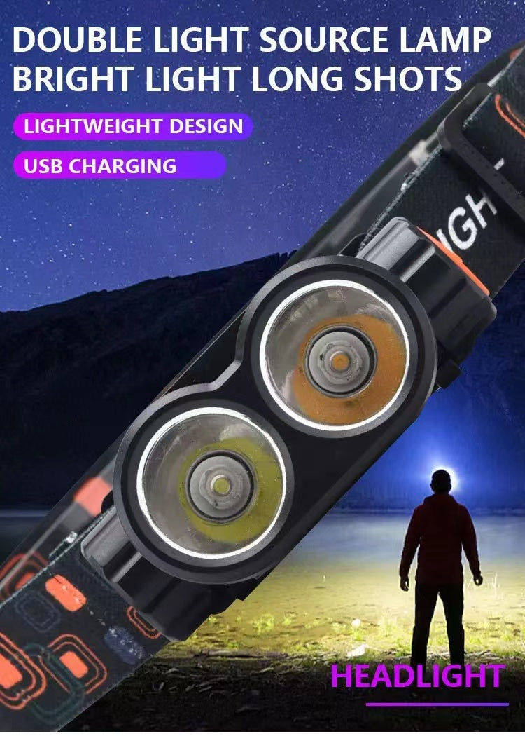 Rechargeable LED Headlamp Headlight Motion Sensor Head Torch