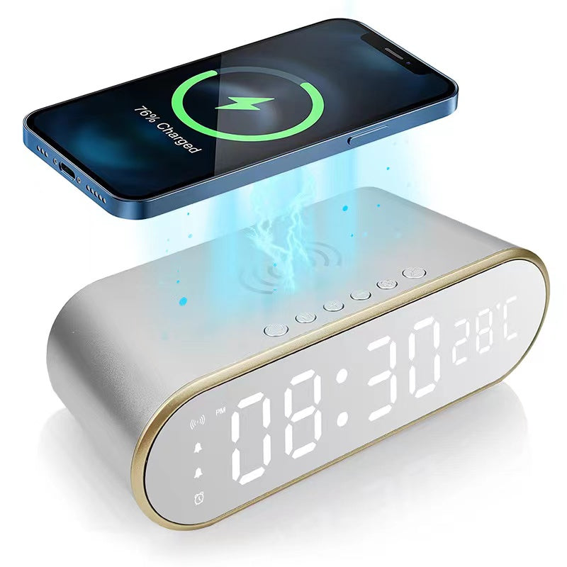 Digital Alarm 15W Wireless Charger Fast Date Thermometer