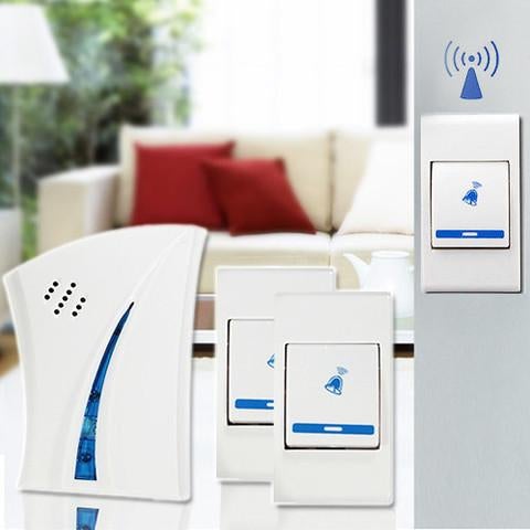 Free shipping-Wireless Digital Doorbell Set Digital Remote Control 2 Receivers