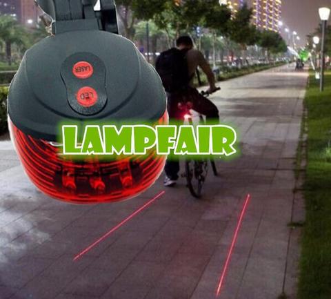 Free Shipping - 5LED+2Laser Cycling Safety Bicycle Rear Lamp