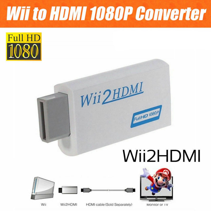 Wii HDMI Adapter 1080p Wii to HDMI Converter 3.5mm Adapter Audio HD Video Output