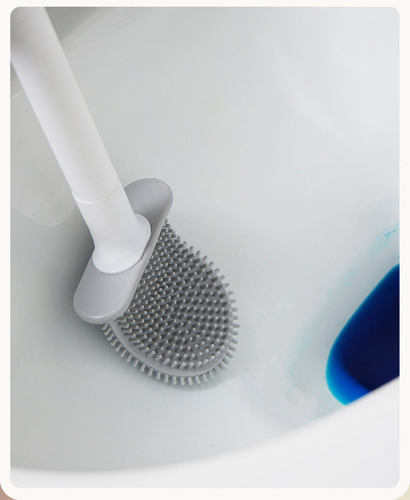 Bathroom Silicone Bristles Toilet Brush Cleaning Brush Set Creative with Holder