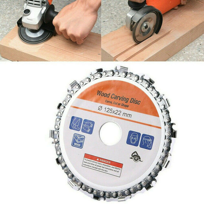 5 inch 14 Tooth Woodworking Chain Plate for Angle Grinder Wood Carving Disc