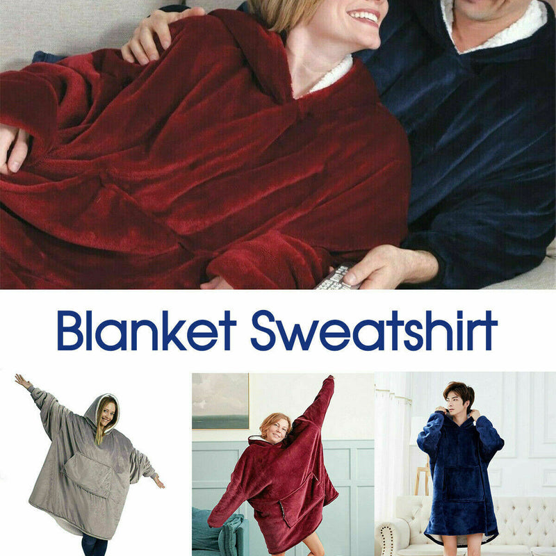 Free shipping-Blanket Sweatshirt Hoodie Ultra Plush Blanket Hoodie Soft & Warm