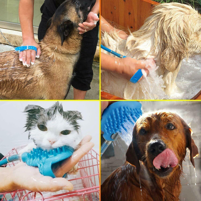 Pet Shower Hose Dog Bath Brush Hair Washing Grooming Brush Sprayer Massage Brush