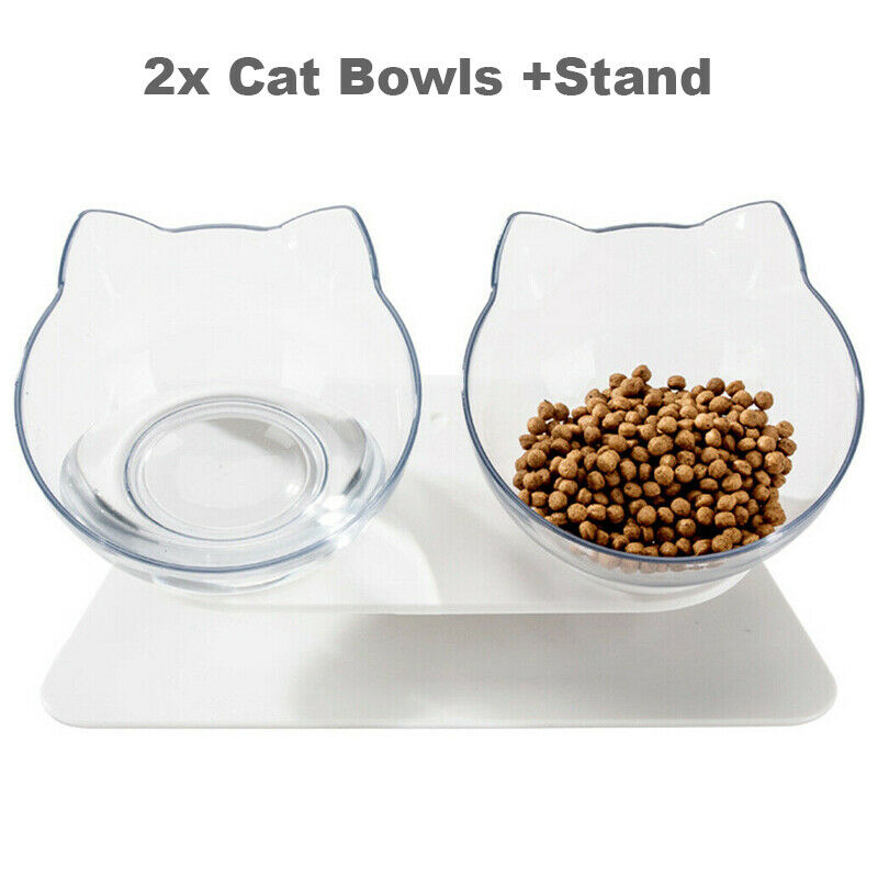 Double Elevated Stand Bowls Pet Bowl Feeder