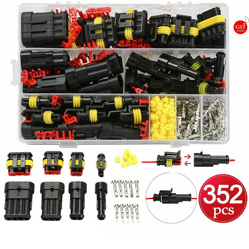 352PCS 1-4Pin Automotive Waterproof Car Auto Electrical Wire Connectors Plug Kit