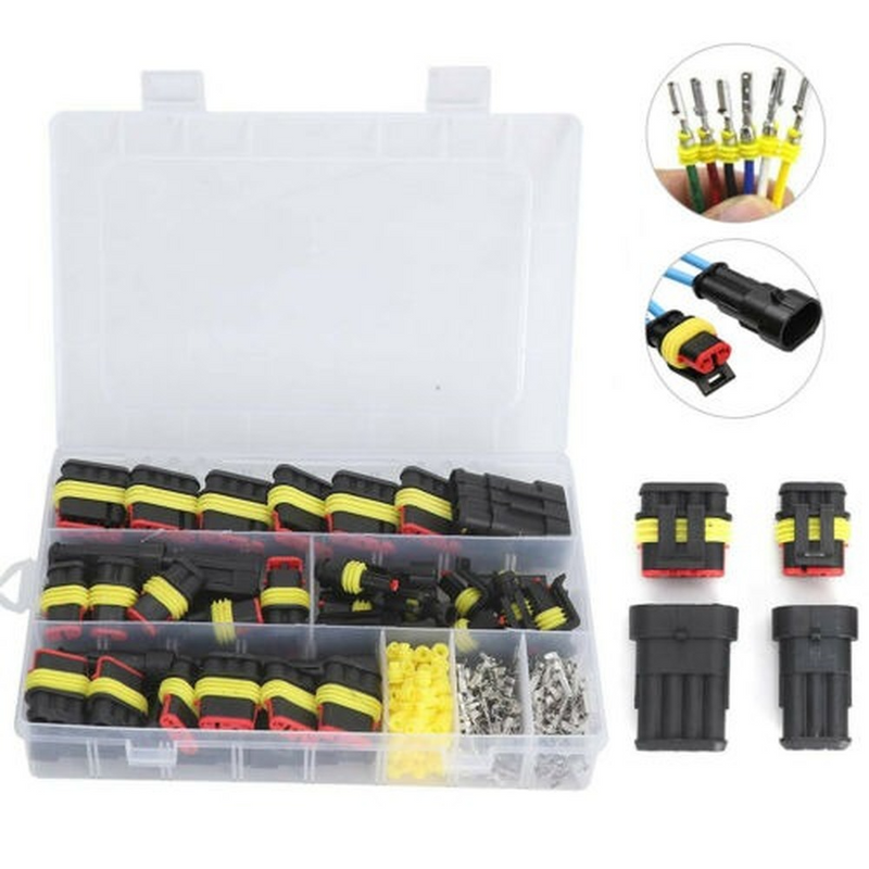 352PCS 1-4Pin Automotive Waterproof Car Auto Electrical Wire Connectors Plug Kit