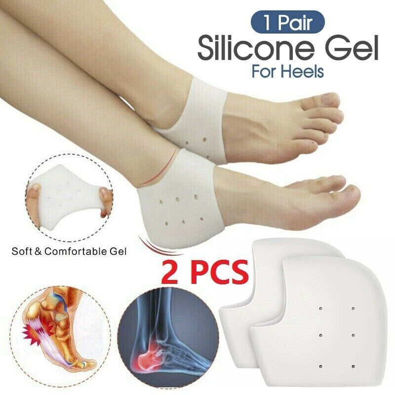 A Pair Silicone Gel Heel Socks Cracked Foot Skin Care Protector Sleeve Pain Relief