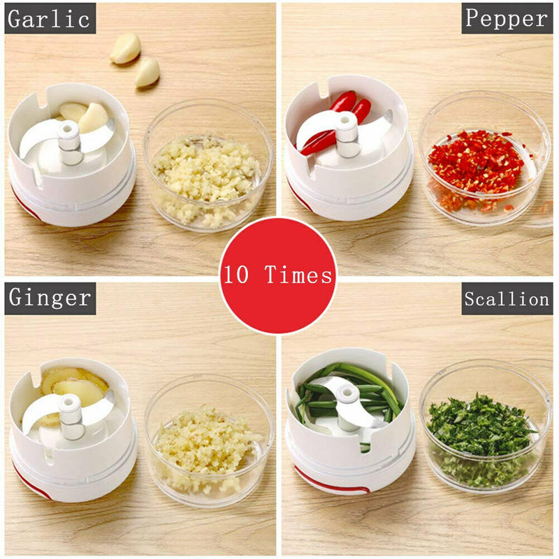 Manual Garlic Food Pull Chopper Vegetable Nuts Cutter Grinder Blender Crusher