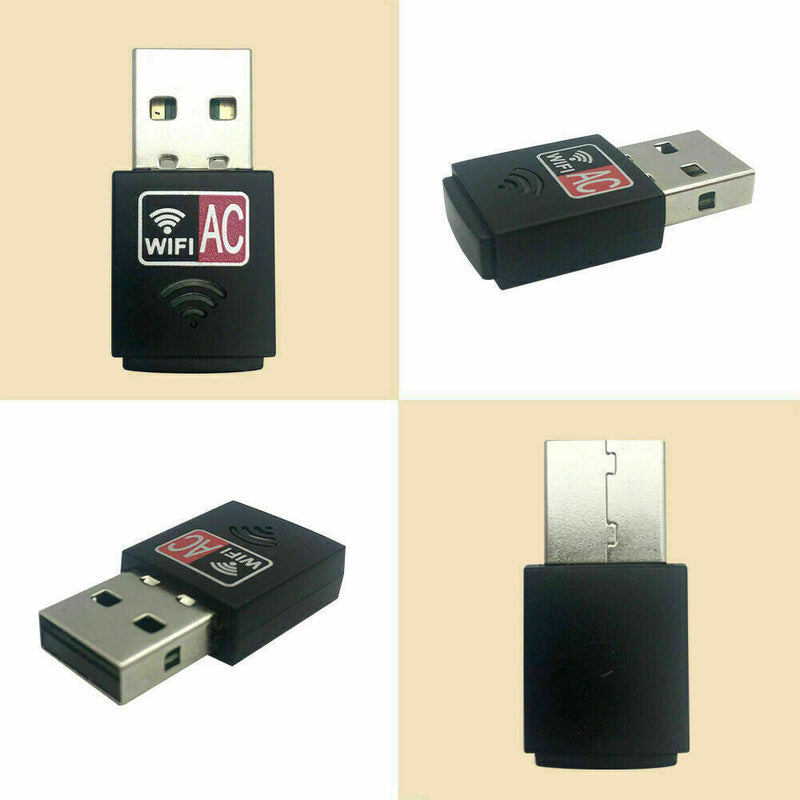 Dual Band 600Mbps USB WiFi Wireless Dongle AC600 Lan Network Adapter 2.4GHz 5GHz