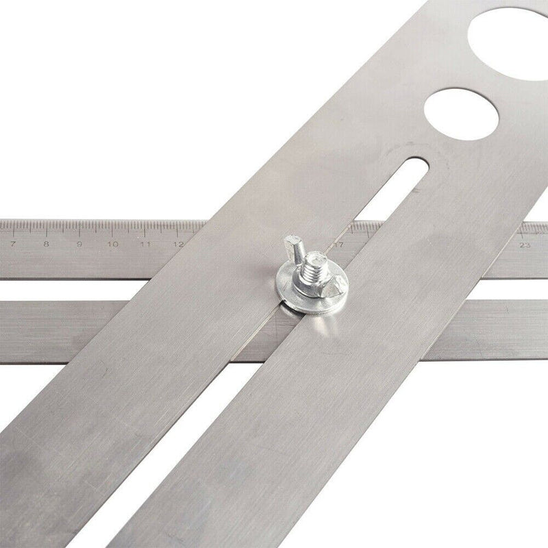 Durable Multi-Functional Ceramic Tile Hole Locator Ruler Stainless Steel Adjustable Tool