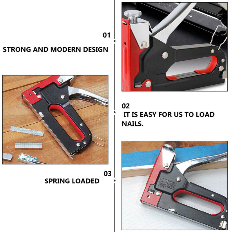 Staple Gun 3 in1 Heavy Duty Fastener tool Tacker 3000 Staples Upholstery Stapler