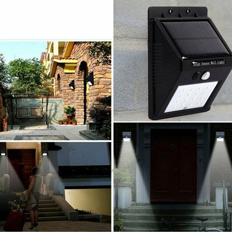 Solar Power 48 LED Waterproof PIR Motion Sensor Wall Light Outdoor Garden Lamp