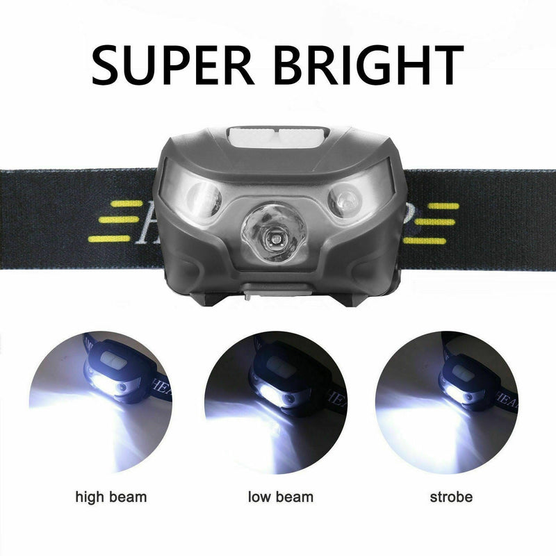 Waterproof Head Torch LED Headlamp Flashlight USB Rechargeable Camping Fish CREE