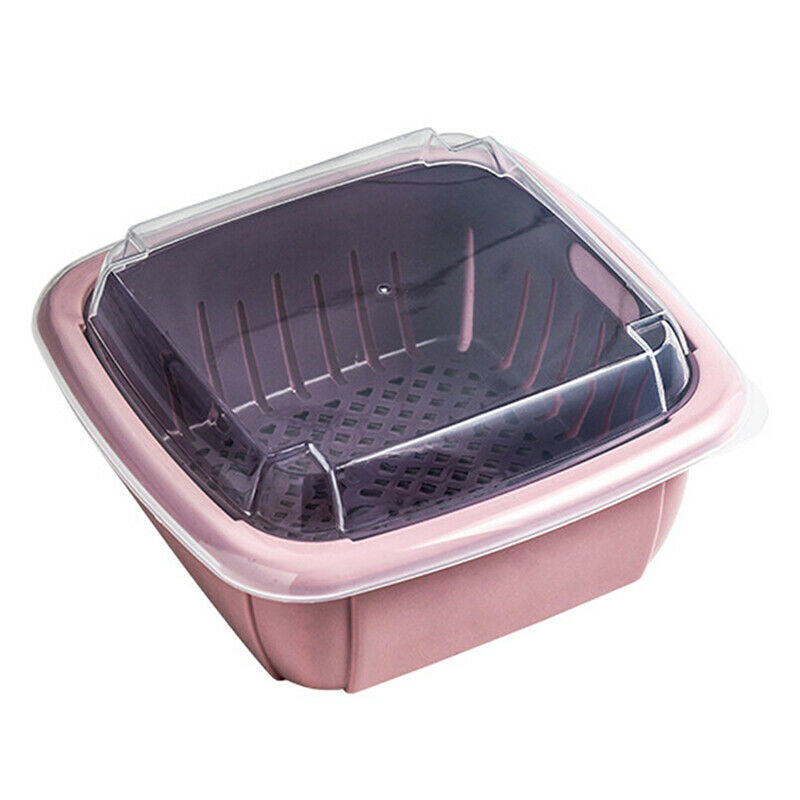 Multifunction Double-layer Drain Basket With Lid Container