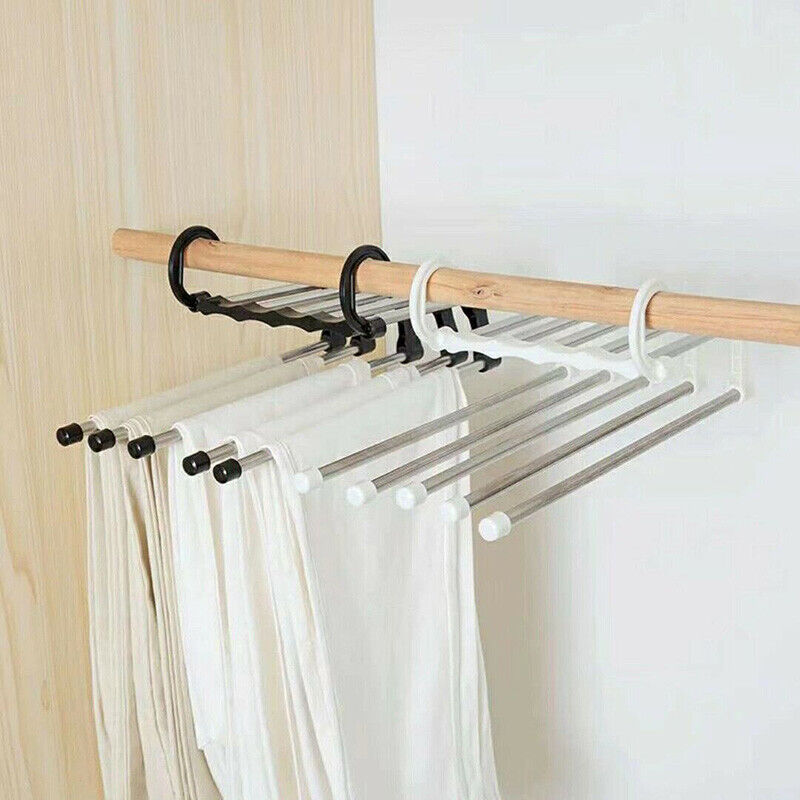 5 in 1 Multi-functional Pants rack Stainless-Steel Wardrobe Magic Hanger