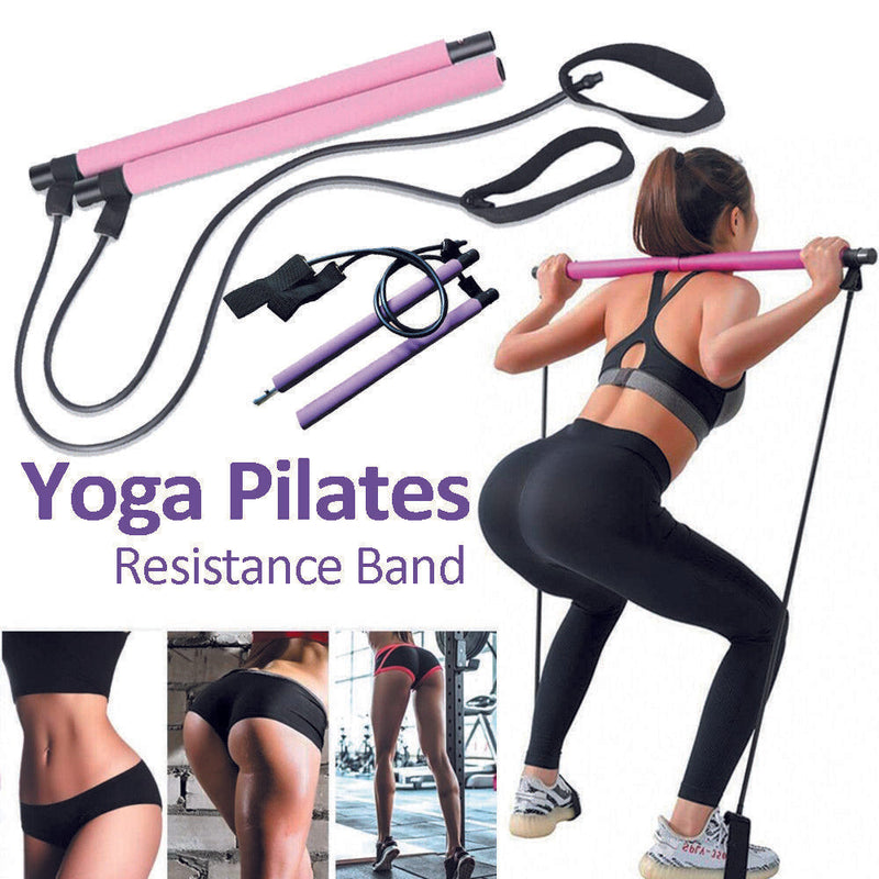 Free shipping-Pilates Bar Kit with Resistance Band