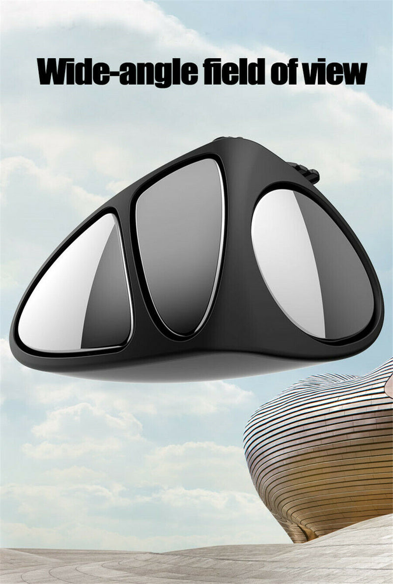 Car Blind Spot Mirrors Parking Aid Rear Side View Mirror 360° Wide Angle 3 Lens