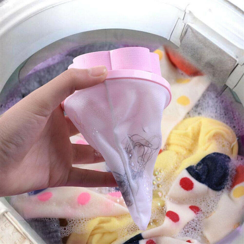 Free Shipping - 2x Washing Machine Filter Bag Floating Lint Hair Catcher Pouch Laundry Helper