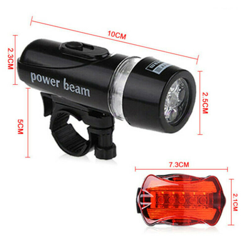 Free shipping-2PCS Head & Tail 5 LED White Beam Safety Alarm Bike Light