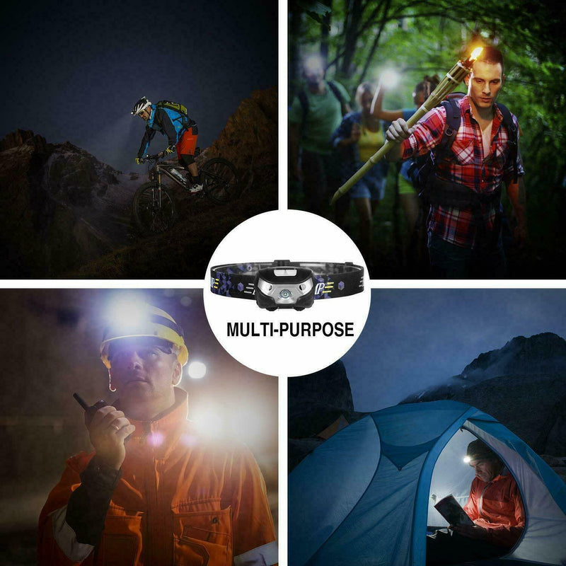 Waterproof Head Torch LED Headlamp Flashlight USB Rechargeable Camping Fish CREE