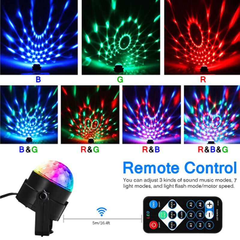 Party Lights Disco Ball Light Premium LED RGB Stage Lighting Strobe Effect Lamp