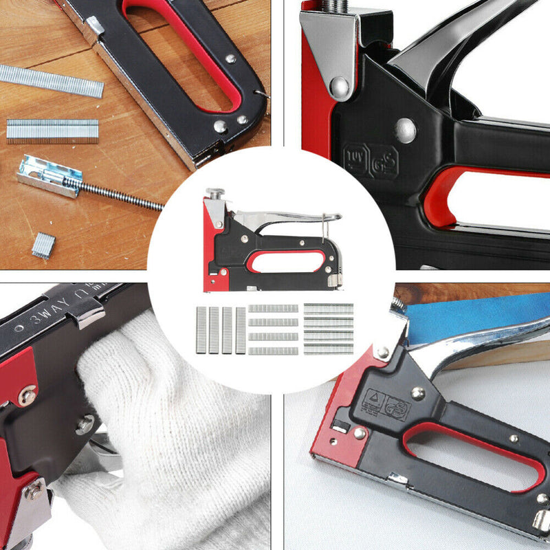 Staple Gun 3 in1 Heavy Duty Fastener tool Tacker 3000 Staples Upholstery Stapler