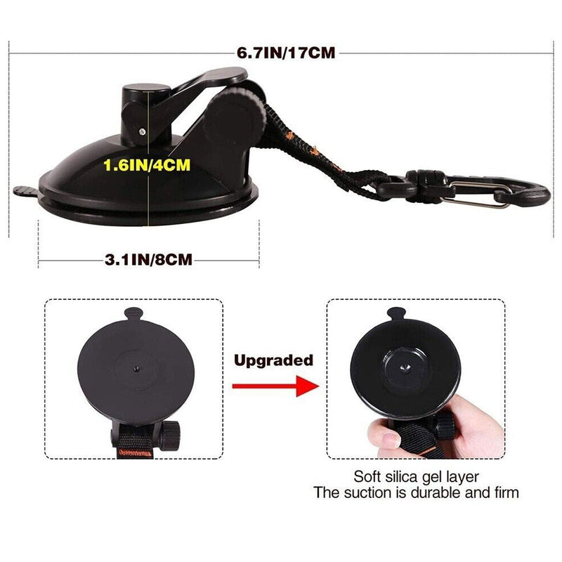 2pcs Heavy Duty Suction Cup Anchor with Securing Hook Tie Down for Car Camping Tarp