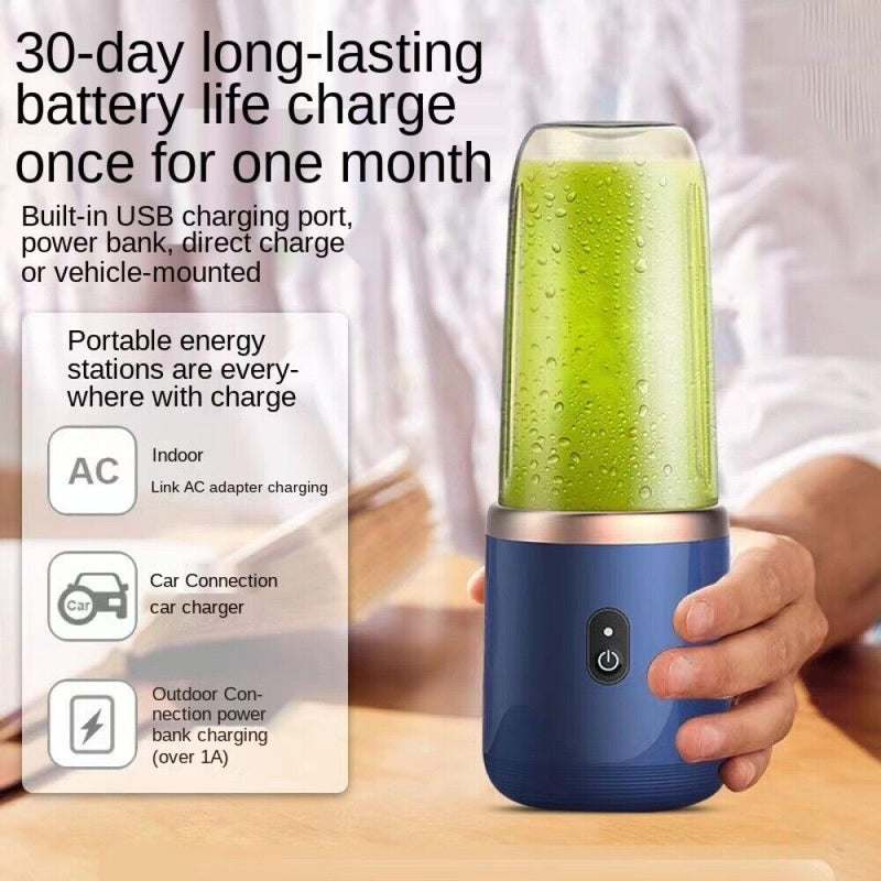 Portable Electric Fruit Juicer Smoothie Blender Rechargeable USB Travel Bottle