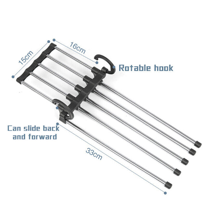 5 in 1 Multi-functional Pants rack Stainless-Steel Wardrobe Magic Hanger