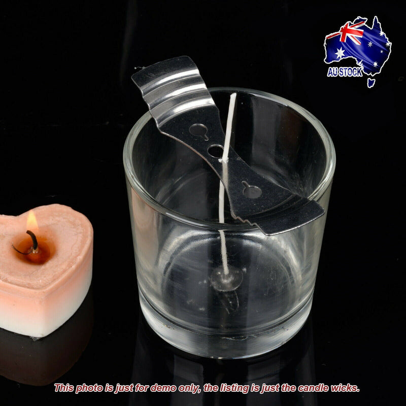 Free shipping- 100pc Candle Wicks Wick Pre Waxed Tabs Low Smoke Sustainers Cotton Core Holder