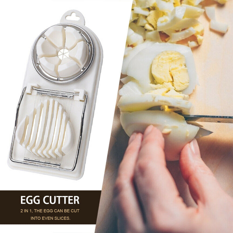 2 In 1 Stainless Steel Cut Egg Slicer Kitchen Tool