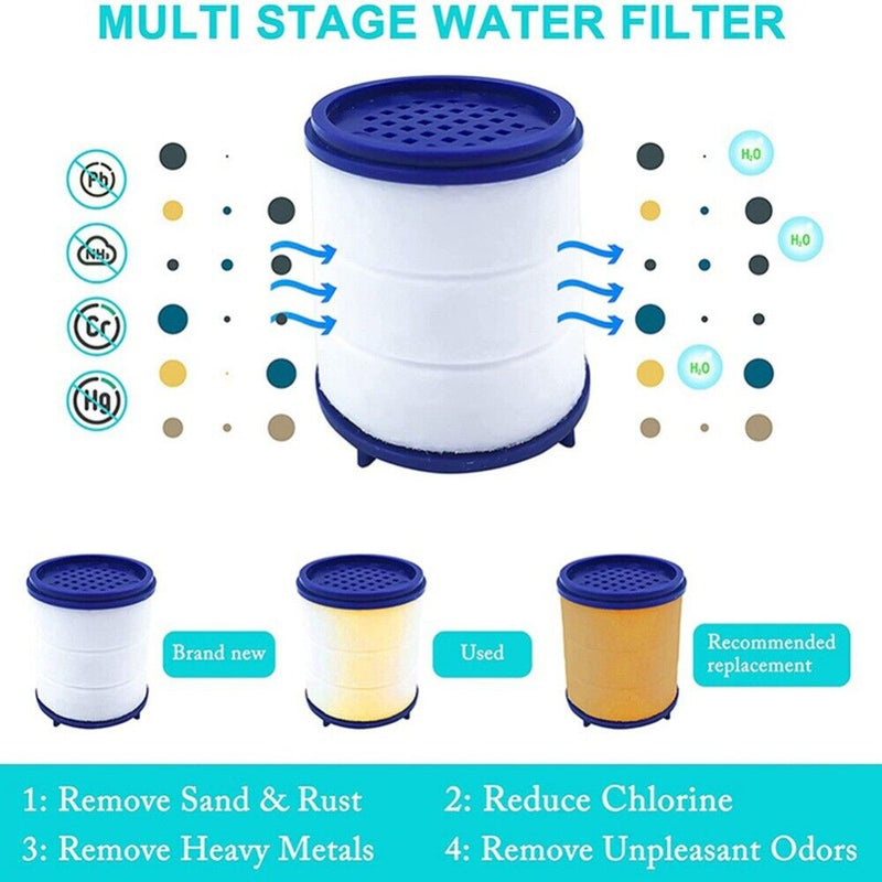 Sprayer Booster Faucet Water Filter Showers Head Bath Purifier Tap Bubbler with Extra Filter Element