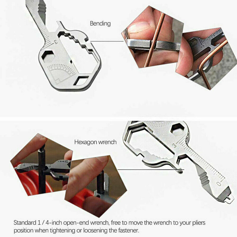 24 IN 1 Key Ring Chain MULTI-TOOL Pocket Screwdriver Key Tools