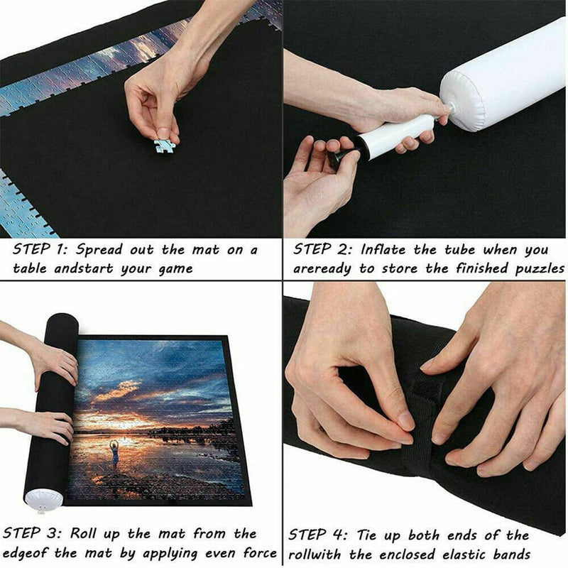 Free shipping-1500 PCS Jigsaw Storage Roll Mat with Inflator Tool