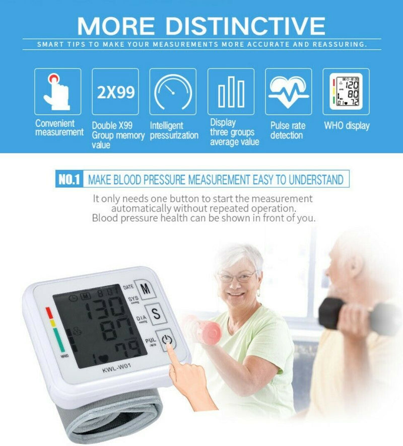 Blood Pressure Monitor Machine BP Cuff Automatic Digital Heart Rate