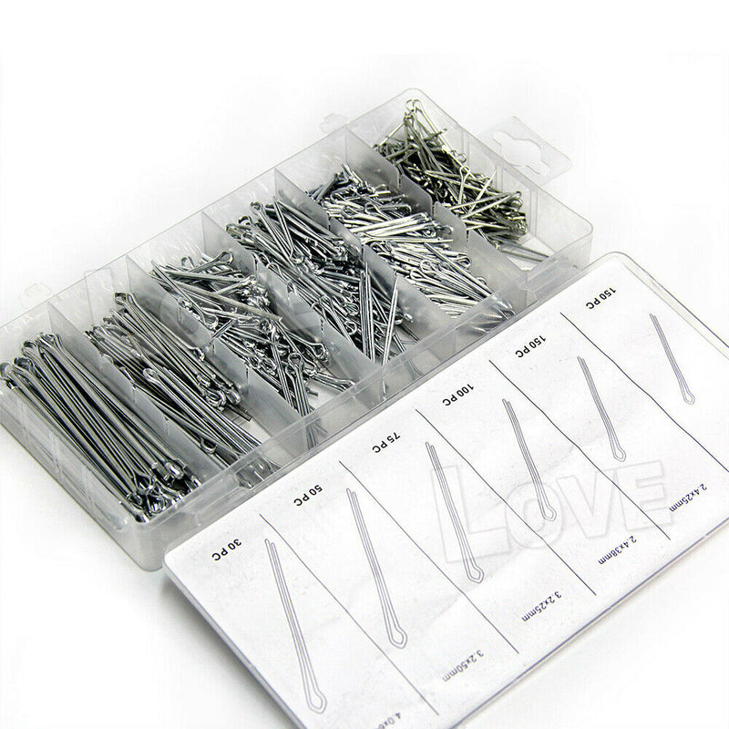 555pc Cotter Pin Assortment Set Grab Split Fixings Securing Lock Pins Spring Kit