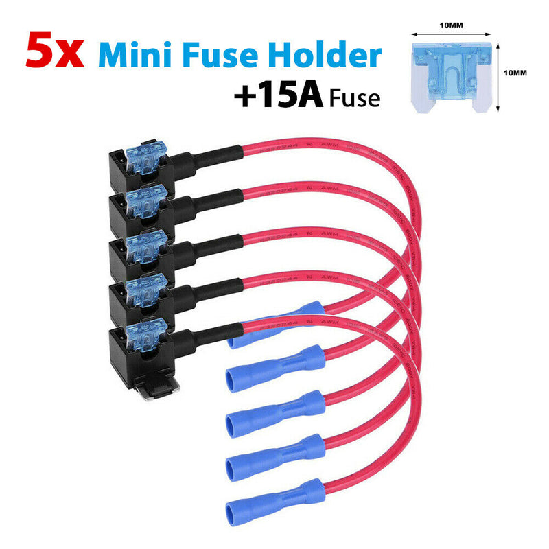 Free shipping-5PCS 12V Car Fuse Holder+ 15A Fuse