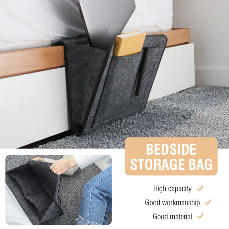 Storage Bag Hanging Sofa Bedside Organizer Caddy Pocket Bed Phone Book Holder