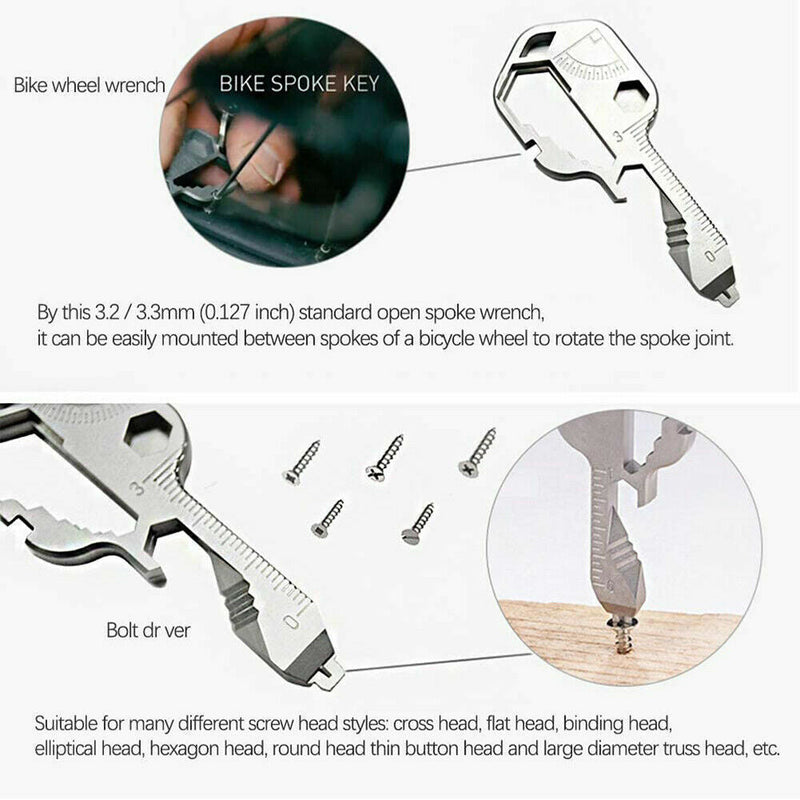 24 IN 1 Key Ring Chain MULTI-TOOL Pocket Screwdriver Key Tools