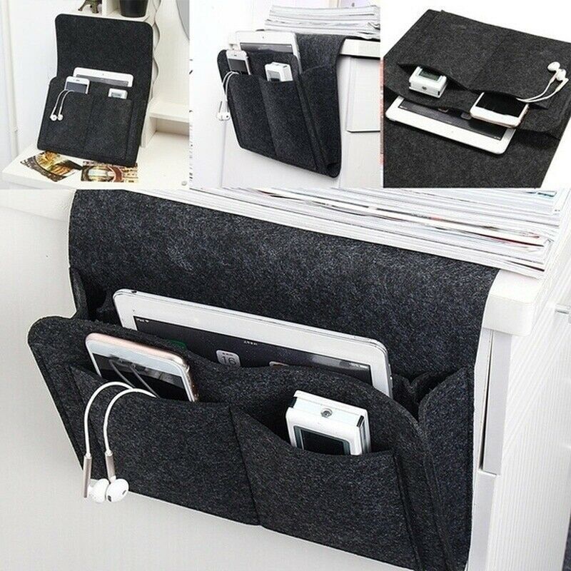 Storage Bag Hanging Sofa Bedside Organizer Caddy Pocket Bed Phone Book Holder