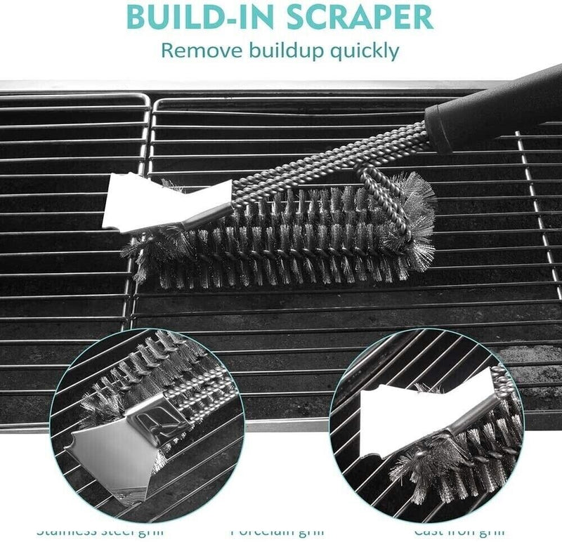 BBQ Grill Brush Scraper Cleaning Stainless Steel Cleaner Scrubber Scraper Tool