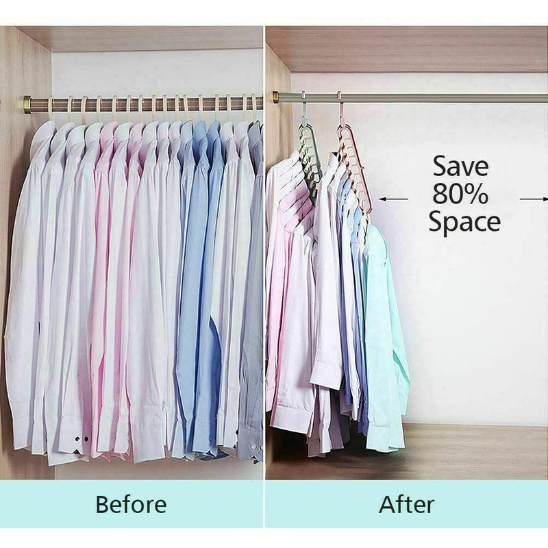 Multipurpose Clothes Hanger Space Saving Folding Hook Wardrobe Rack Coat Pants