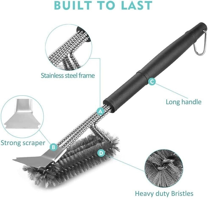 BBQ Grill Brush Scraper Cleaning Stainless Steel Cleaner Scrubber Scraper Tool