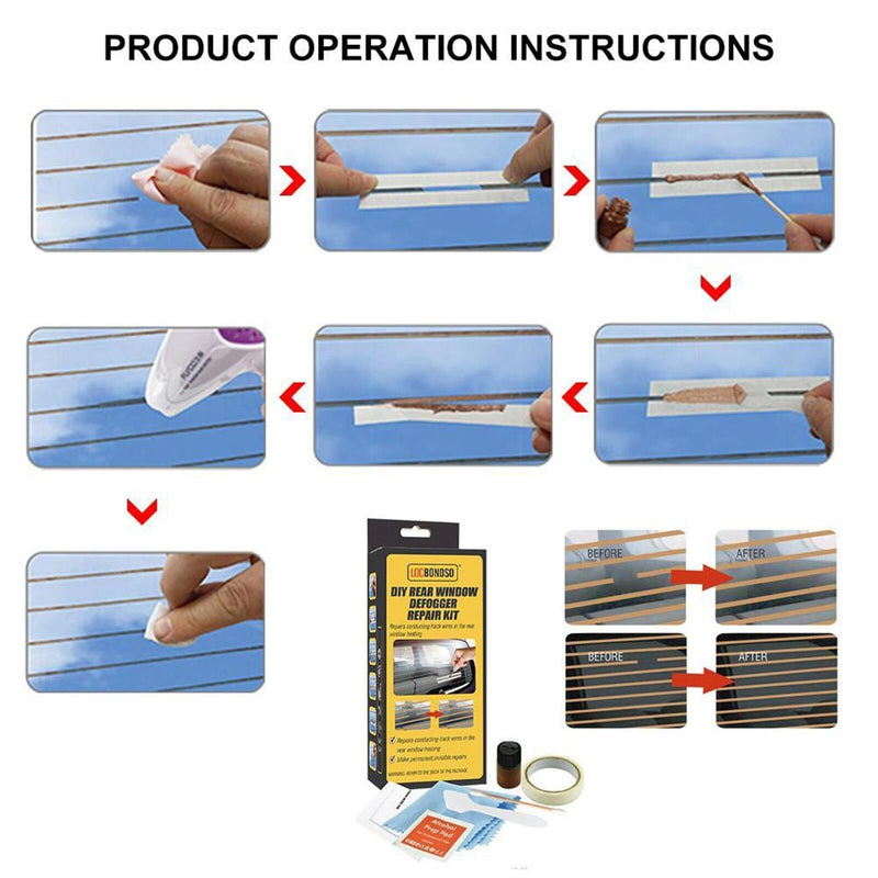 LOCBONDSO Complete Rear Window Defogger/Demister Repair Kit