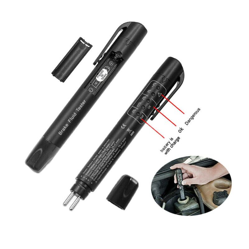 Brake Oil Fluid Tester LED Moisture Liquid Tool Car Vehicle Test Indicator Pen